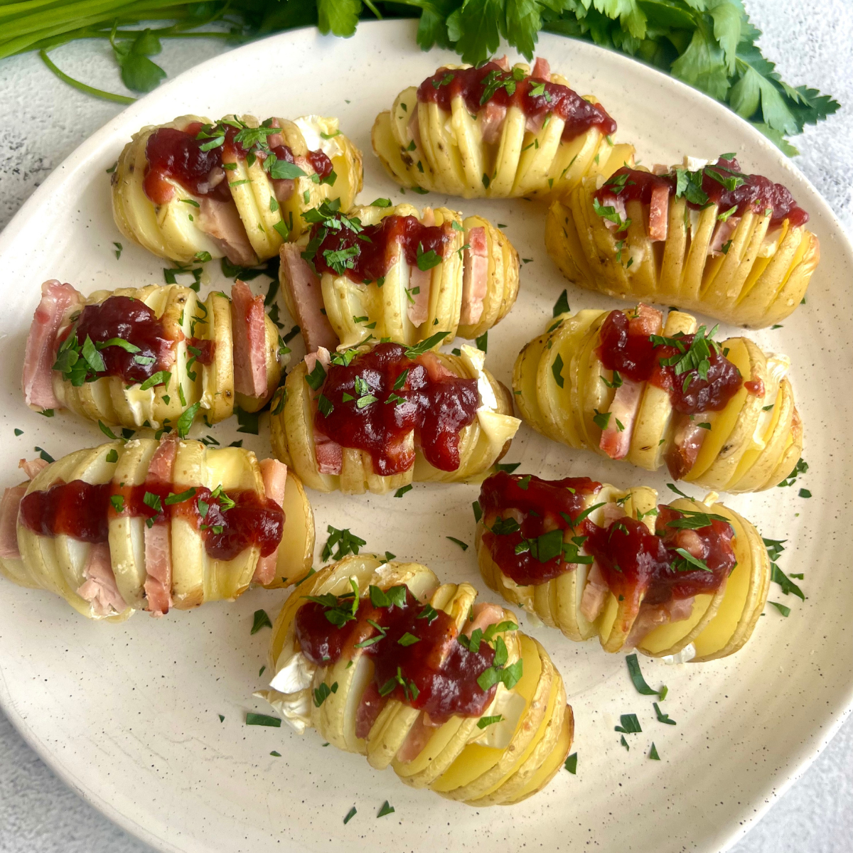 CHRISTMAS HASSLEBACK POTATOES